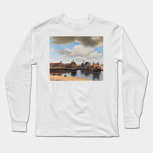 View of Delft - Johannes Vermeer Long Sleeve T-Shirt by themasters